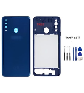 Samsung Galaxy A20S - SM-A207F FULL Kasa Arka Kapak Takım MAVİ - TAMİR SETİ