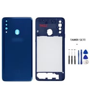 Samsung Galaxy A20S - SM-A207F FULL Kasa Arka Kapak Takım MAVİ - TAMİR SETİ