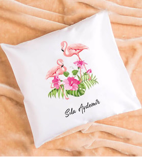 Flamingo Tasarımlı Kişiye Özel Flamingo Yastık