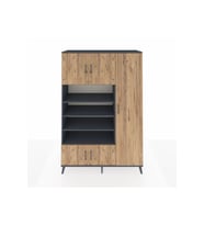 Hyperion Dolap 11 Raflı 5 Kapaklı 132x44x195 Antrasit-Çam/Antrasit