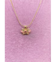 Masal Kanatlı Pembe Peri Kadın Kolye (Gold)