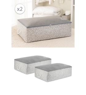 2'li Set Gri Home Sweet Home Mega Boy Baza Yatak Altı Dolap İçi Yastık Yorgan Kazak Elbise Hurcu