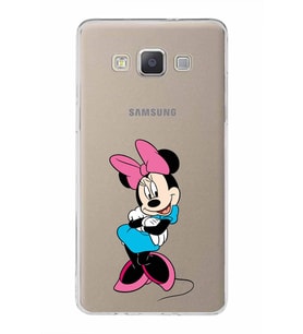 Samsung Galaxy A5 (2015)  Kapak Minnie Mouse Tasarımlı Şeffaf Silikon Kılıf
