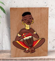 BK Gift African Woman Tasarımlı Dekoratif Mini Kanvas Tablo 15x20cm-4
