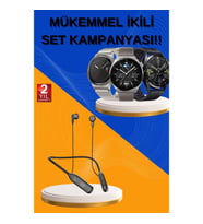 Mey İthalat® Alarm ve Titreşim Özellikli Akıllı Saat ve Mikrofonlu Kablolu Bluetooth Kulaklık 60 Saa