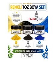 3'lü Set Premium Parafin Soya Wax Toz Mum Boyası Hobi Seti - 5 cc (Sarı, Siyah, Mavi) BKFAB3SRSM5G
