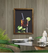 BK Gift Cafe & Bar & Restaurant Konseptli Doğal Masif Ahşap Çerçeveli Tablo-46