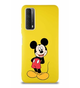 Huawei P Smart 2021 Soft Premier Kapak Mickey Mouse-B Tasarımlı Silikon Kılıf - Sarı (Şeffaf)