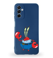 Samsung Galaxy M23 Uyumlu Lansman Kılıf Altı Kapalı İçi Kadife  Bay Yengeç Tasarımlı  Kapak (Şeffaf)