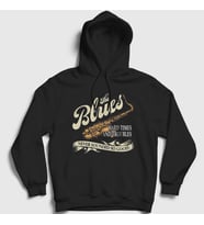 Presmono Unisex Siyah Hard Times Müzik Blues Kapüşonlu Sweatshirt 532087tt