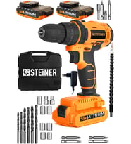 Steiner Alman Darbeli 58 V 5 Ah Metal Şanzıman Çift Akü Şarjlı Vidalama Matkap 24 Parça
