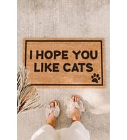I Hope You Like Cats Kapı Önü Paspası Koko Paspas Kıl Paspas Baskılı Paspas Dış Kapı Paspası