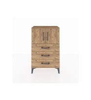 Arges Komodin Tek Raflı 3 Çekmeceli 2 Kapaklı 60x30x96 Çam-Çam