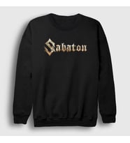 Presmono Unisex Siyah Logo Sabaton Sweatshirt 108790tt