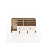 Arges Konsol 8 Raflı 2 Çekmeceli Tek Kapaklı  176x30x99 Çam-Çam/Aytaşı