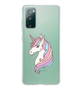 Samsung Galaxy S20 FE Kapak Unicorn Tasarımlı Şeffaf Silikon Kılıf