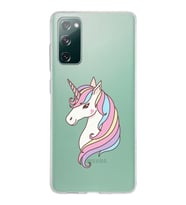 Samsung Galaxy S20 FE Kapak Unicorn Tasarımlı Şeffaf Silikon Kılıf