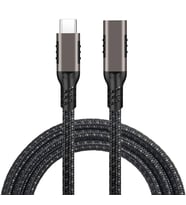 Type-C'den PD (Power Delivery) USB-C 100W Hızlı Şarj ve 20Gbps Veri Aktarımı 0.5Metre Uzatma Kablosu (Siyah)