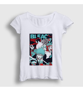 Presmono Kadın Beyaz Poster Anime Bleach T-Shirt 128178tt (Beyaz)
