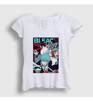 Presmono Kadın Beyaz Poster Anime Bleach T-Shirt 128178tt (Beyaz)