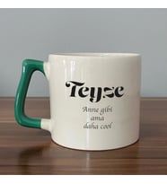 Teyze Baskılı Yeşil Kulplu D Kupa