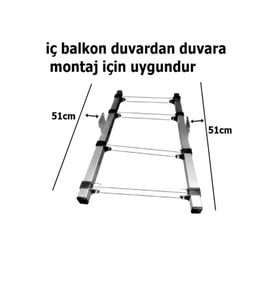 Pratik Balkon İpi, Paslanmaz Alüminyum Makaralı Sabit Çamaşır Askısı