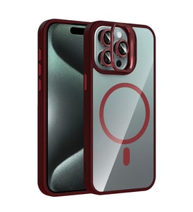 Joko Apple iPhone 14 Pro Max Remim Lensli Magsafe Standlı Kapak - Bordo