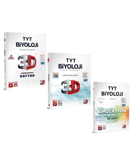 3D Yayınları TYT Biyoloji Video Destekli Defter Soru Bankası ve Deneme Seti 3 Kitap