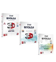 3D Yayınları TYT Biyoloji Video Destekli Defter Soru Bankası ve Deneme Seti 3 Kitap