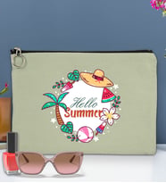 BK Gİft Yaz Temalı-4 Astarlı Portföy Çanta 30x21cm(12 Renk Seçeneği), Baskılı El Çantası, Organizer Çanta (Mint Yeşili)
