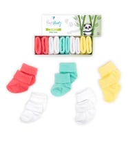 Novibaby 5'li Bambu Yenidoğan Bebek Çorap I Star I 0-6 ay (Karışık)