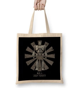 Iron Giant Retro Japanese Bez Çanta Uzun Saplı