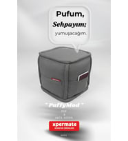 Dekoratif Kare Puf Orta Sehpa Ayak Uzatma Puf 40x40x42 Cm Puffymod (Gri)