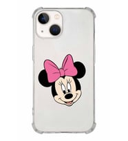 Apple iPhone 13 Uyumlu Köşe Korumalı Antişok  Kapak Minnie Mouse Tasarımlı Şeffaf  Kılıf