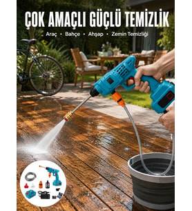 Şarjlı Oto Yıkama, Bahçe Sulama Tabancası Makinesi Yüksek Basınçlı