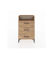 Arges Komodin Tek Raflı 3 Çekmeceli 60x30x96 Çam-Çam