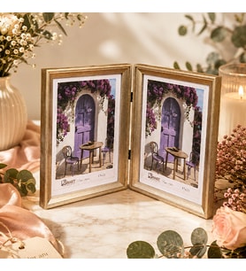 Katlanır Ahşap Resim Çerçevesi Çiftli 15x21 cm