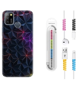 INFINIX Smart 4 5 6 Zero 8 S5 Pro Kılıf Kablo Koruma Spiral Silikon Renkli Prizmalar 1783