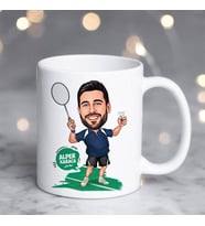 Kişiye Özel Karikatürlü Tenis Oyuncusu Erkek Kupa Bardak