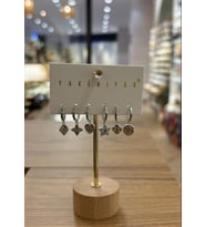 Yakemiyou Silver Karma Charmlı Altılı Küpe