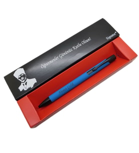 Signator® C664 Mat Mavi Tükenmez Kalem  İsme Özel Kalem  Hediyelik Kalem - (Öğretmenler Günü, Doğum Günü, Yeni Yıl vb. Kutulu) (Karışık)