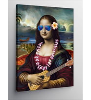 Kanvas Tablo Güneş Gözlüklü Gitar Çalan Monalisa