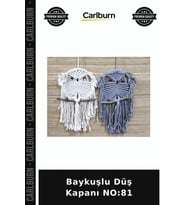 Özel Üretim Dekoratif Hediyelik Duvar Süsü Bohem Baykuşlu Düş Kapanı NO:81