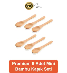 6'lı Mini Bambu Mama ve Baharat Kaşığı Seti Ahşap Çevre Dostu Mutfakta Reçel Bal Dondurma Çorba