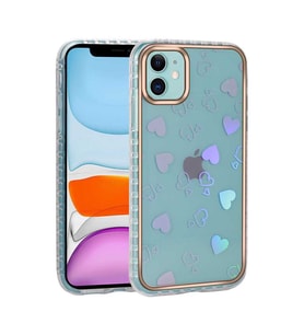 Uyumlu Model Apple iPhone 11 Kılıf Desenli Parlayan Transparan Kapak