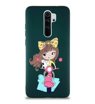 Xiaomi Redmi Note 8 Pro Soft Premier Kapak Vespagirl Tasarımlı Silikon Kılıf - Yeşil (Şeffaf)