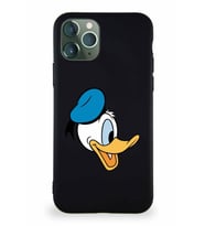Apple iPhone 11 Pro Soft Premier Kapak Donald Duck-F Tasarımlı Silikon Kılıf - Siyah (Şeffaf)