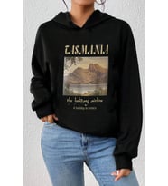 Unisex Oversize Tasmania Baskılı Sweatshirt (Siyah)