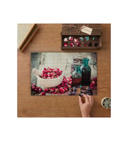 Gül Tomurcukları - Gül Yağı - Havan Tasarımı 240 parça Ahşap Puzzle Ahşap Kutuda MP01301