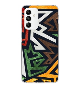 Samsung Galaxy M23  Kapak Soyut Grafiti Tasarımlı Şeffaf  Kılıf